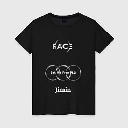 Футболка хлопковая женская JIMIN FACE Set Me Free, цвет: черный