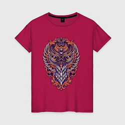 Футболка хлопковая женская Cool owl, цвет: маджента