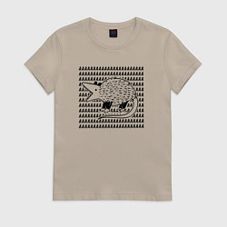 Футболка хлопковая женская Крыса ААА, цвет: миндальный