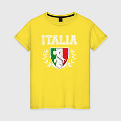 Футболка хлопковая женская Italy map, цвет: желтый