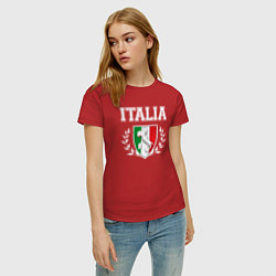 Футболка хлопковая женская Italy map, цвет: красный — фото 2