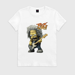 Футболка хлопковая женская Rock Simpsons style, цвет: белый