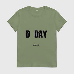 Футболка хлопковая женская D DAY Agust D, цвет: авокадо