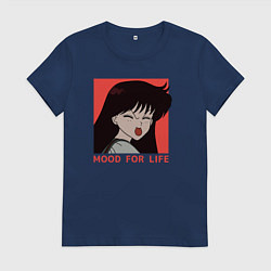 Футболка хлопковая женская Рей Хино, цвет: тёмно-синий
