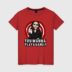 Футболка хлопковая женская You wanna play a game, цвет: красный