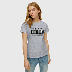 Футболка хлопковая женская Parental advisory, цвет: меланж — фото 2