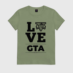 Футболка хлопковая женская GTA love classic, цвет: авокадо