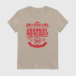 Футболка хлопковая женская Arsenal 1886, цвет: миндальный