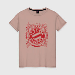 Футболка хлопковая женская FC Bayern, цвет: пыльно-розовый