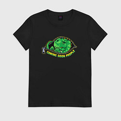 Футболка хлопковая женская Coming soon people, цвет: черный