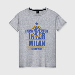 Футболка хлопковая женская Inter Milan fans club, цвет: меланж