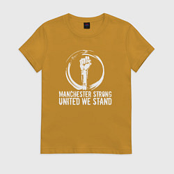 Футболка хлопковая женская Manchester strong, цвет: горчичный
