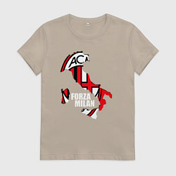 Футболка хлопковая женская Forza Milan, цвет: миндальный