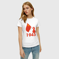 Футболка хлопковая женская 1945, цвет: белый — фото 2