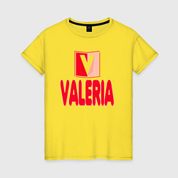 Футболка хлопковая женская Валерия текст, цвет: желтый