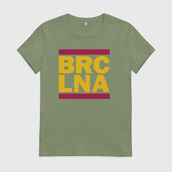 Футболка хлопковая женская Run Barcelona, цвет: авокадо