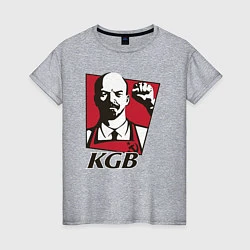 Футболка хлопковая женская KGB Lenin, цвет: меланж
