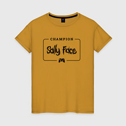 Женская футболка Sally Face gaming champion: рамка с лого и джойсти