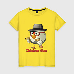 Женская футболка Чикен ган - курочка в шляпе