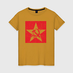Футболка хлопковая женская Star USSR, цвет: горчичный