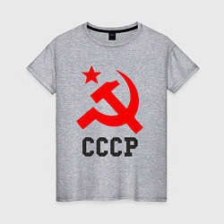 Футболка хлопковая женская СССР стиль, цвет: меланж