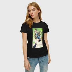 Футболка хлопковая женская Кирара Геншин импакт, цвет: черный — фото 2