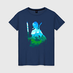 Футболка хлопковая женская Персонаж Линк, цвет: тёмно-синий