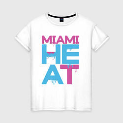 Футболка хлопковая женская Miami Heat style, цвет: белый