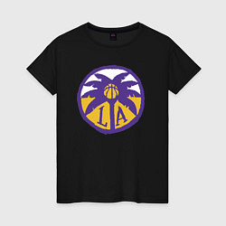 Футболка хлопковая женская Lakers California, цвет: черный