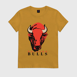 Футболка хлопковая женская Chicago bull, цвет: горчичный