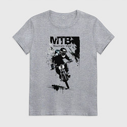 Футболка хлопковая женская Mountain bike - extreme, цвет: меланж