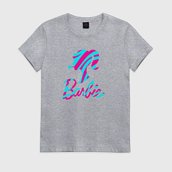 Футболка хлопковая женская Барби и голубой леденец, цвет: меланж