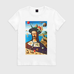 Футболка хлопковая женская Нейросеть рисует Сальвадора Дали, цвет: белый