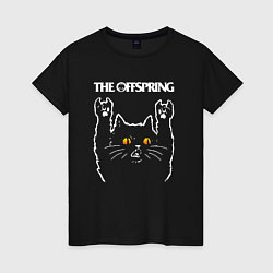 Футболка хлопковая женская The Offspring rock cat, цвет: черный