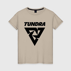 Футболка хлопковая женская Tundra esports logo, цвет: миндальный