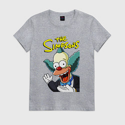 Футболка хлопковая женская Krusty the clown, цвет: меланж