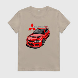 Футболка хлопковая женская Lancer Evolution 8, цвет: миндальный