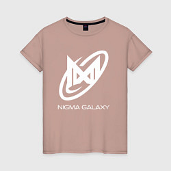 Футболка хлопковая женская Nigma Galaxy logo, цвет: пыльно-розовый