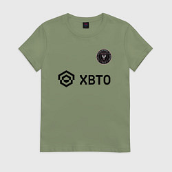 Футболка хлопковая женская Лионель Месси ФК Интер Майами форма домашняя, цвет: авокадо