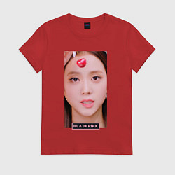 Футболка хлопковая женская Blackpink cherry, цвет: красный