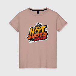 Футболка хлопковая женская Hot shots soccer, цвет: пыльно-розовый