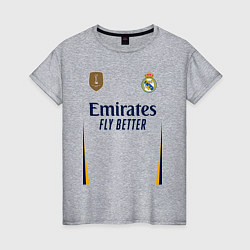 Футболка хлопковая женская Лука Модрич ФК Реал Мадрид форма 2324 домашняя, цвет: меланж