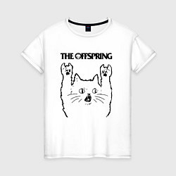 Футболка хлопковая женская The Offspring - rock cat, цвет: белый