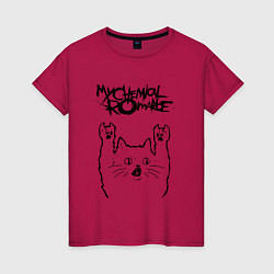 Футболка хлопковая женская My Chemical Romance - rock cat, цвет: маджента