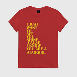 Футболка хлопковая женская Stargirl, цвет: красный