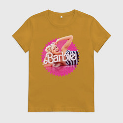 Футболка хлопковая женская Марго Робби Барби, цвет: горчичный