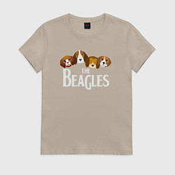 Футболка хлопковая женская Бигли, цвет: миндальный