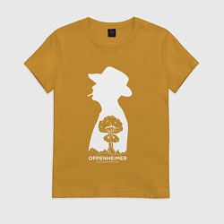 Футболка хлопковая женская Оппенгеймер, цвет: горчичный
