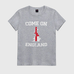 Футболка хлопковая женская Come on England, цвет: меланж