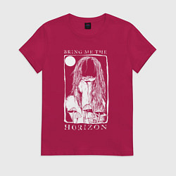 Футболка хлопковая женская Bring Me the Horizon girl, цвет: маджента